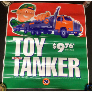 Union 76 Super Toy Tanker Gas Station Promo Window Removable Cling 1995 NOS 927A